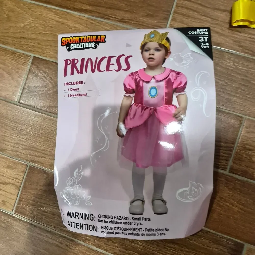 NEW spooktacular Halloween Costume PINK princes Peach Dress Girls size 3T